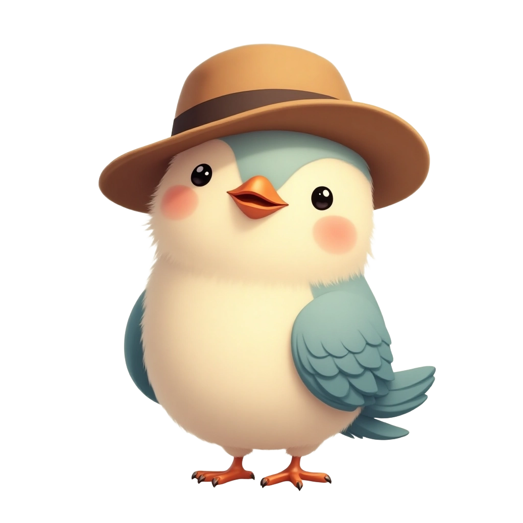 Chic Bird in a Hat